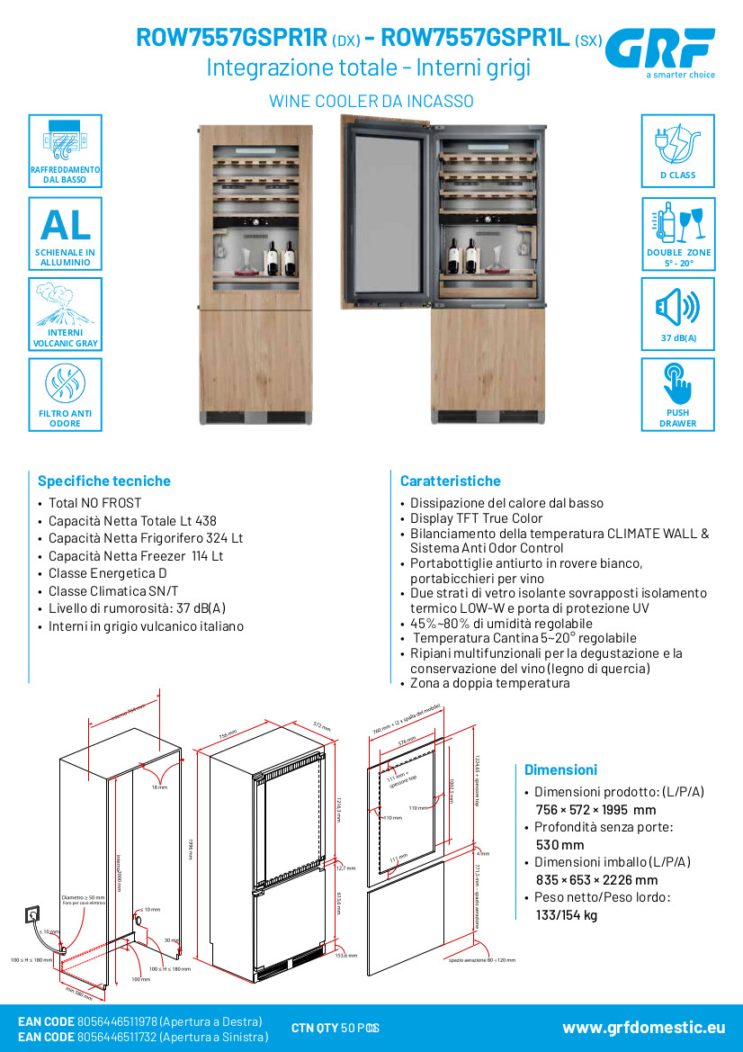 ROW7557GSPR1R (DX) - ROW7557GSPR1L (SX) - scheda